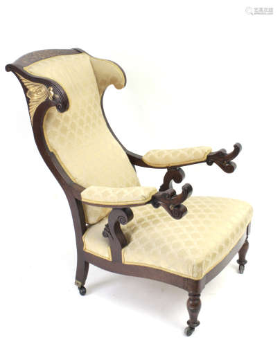 A Spanish Fernandino period mahogany armchair circa 1830