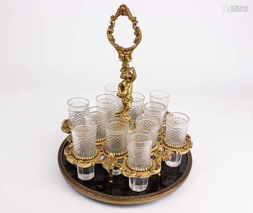 A 19th century set of twelve liquor glasses