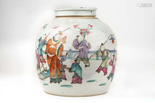 A 19th century Chinese Famille Rose vase and cover