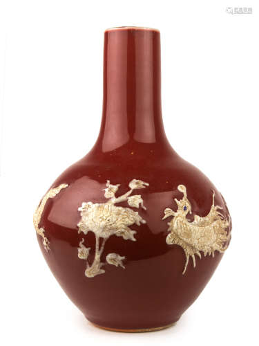 A 19th century Chinese vase in sang de boeuf porcelain
