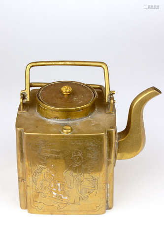 A 19th century Japanese bronze teapot