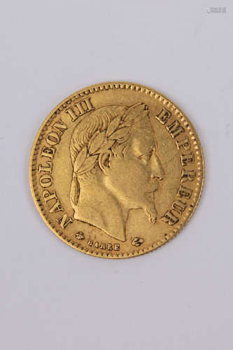 10 French francs, year 1868