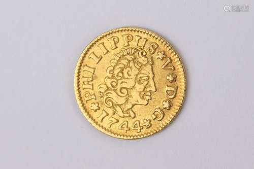 1/2 escudo (durillo), Felipe V, year 1744