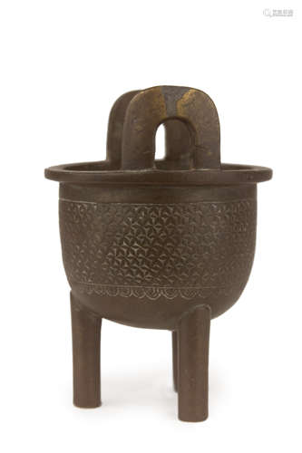 A 19th century Chinese display bronze incense burner from Qi...