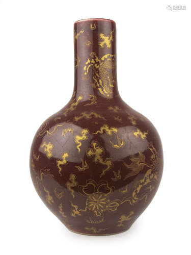 A 19th century Chinese vase from Guangxu period in sang de b...