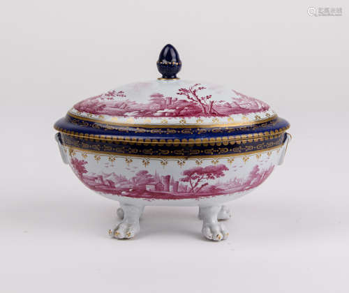 A French porcelain tureen miniature circa 1800