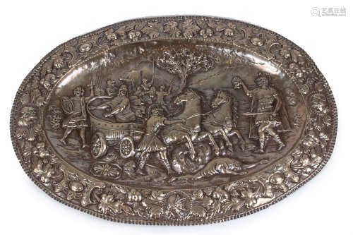 A late 19th century Spanish silver tray
