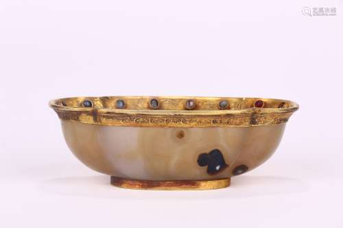 Gold-plated Agate Water Pot