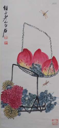 Painting : Peaches by Qi Baishi