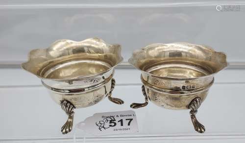 A Pair of Birmingham silver Mustard pots. [60.2grams]