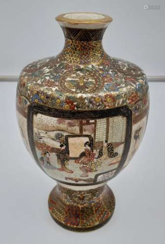 An Antique Japanese highly decorative Satsuma vase. [21cm in...