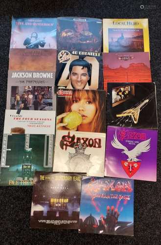 A Collection of records to include Saxon, The Eagles and ELO