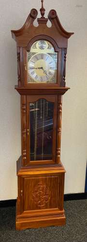 A heavy Reproduction Tempus Fegit grandfather clock in a wor...