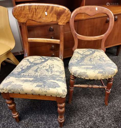 A Lot of two 19th century chairs with matching upholstery