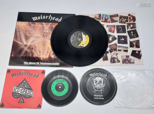 A Lot of three Motorhead LP and 45 R.P.M's, Includes Picture...