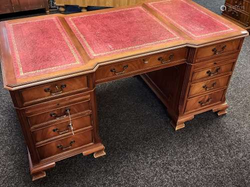 A Large reproduction knee hole partners desk. Designed with ...
