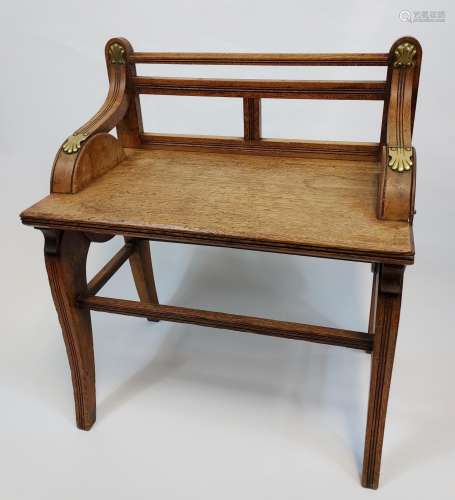 A Victorian Brass mount and oak window seat attributed to Sh...