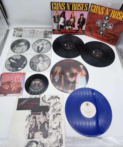 A Collection of Guns N' Roses LP's & singles. Includes A rar...