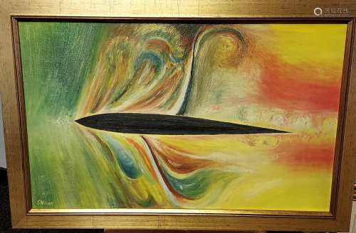 S. Wilson Original oil painting depicting abstract art. Fitt...