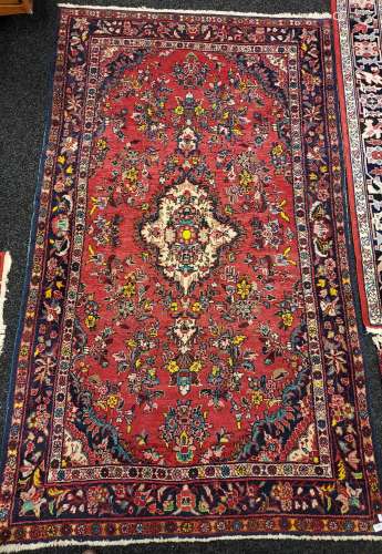 Antique hand woven Persian style rug. [221x132cm]