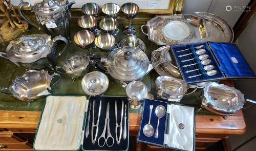 A Collection of Silver plated and E.P Wares to include Tea/ ...