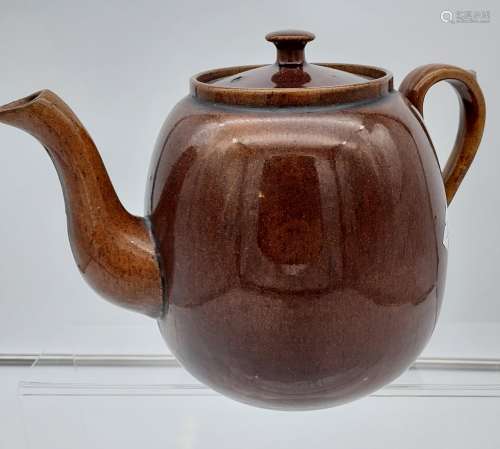 A Scottish brown glaze tea pot. [19cm in height]