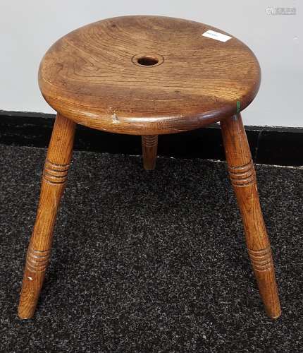 Antique Elm wood penny stool.