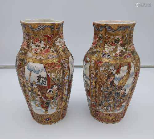 A Pair of late 19th/ early 20th century Japanese Satsuma han...