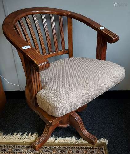 Antique pine style captains chair.