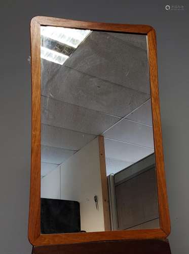 A Mid century teak frame mirror [69x39cm]