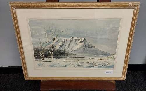 William A Arnold. Original watercolour titled 'Winter on Ran...