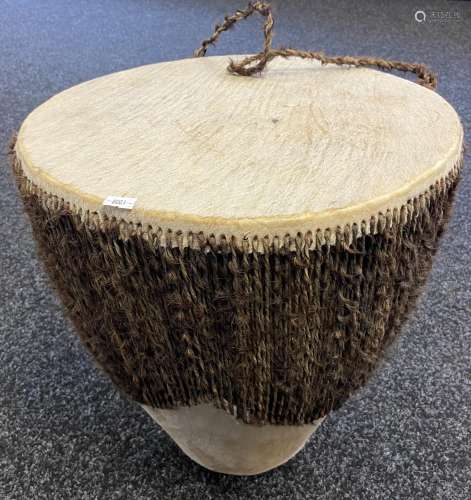 A Tribal hide made drum. [45x40cm]