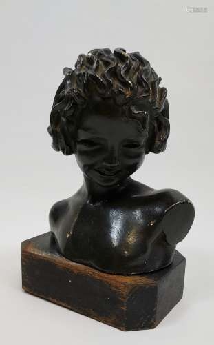 After Phoebe Stabler A Chalk bronze sculpture/ bust of a you...