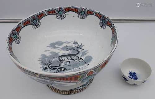 A 19TH Century Scottish stag design bowl together with an ea...
