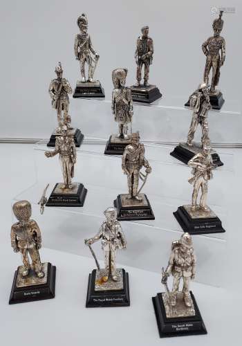 A Selection of Silver plated military figures
