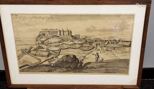 Antique print titled 'Prospect of Stirling' [Frame measures ...