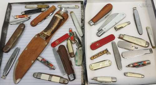 A Collection of various fruit and pen knives etc