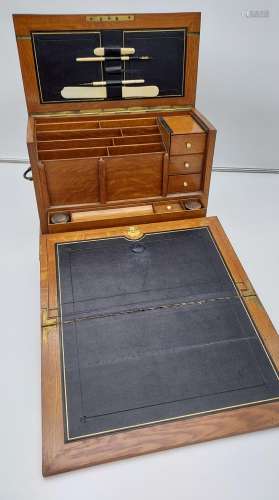 An Impressive Antique stationary travel box, Fitted interior...
