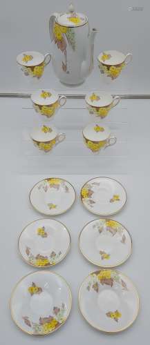 A Vintage Shelley, floral design tea set.