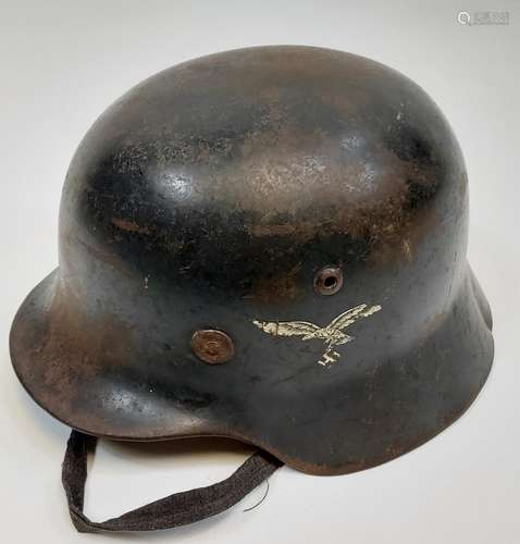 A WW2 German Nazi Lufftwaffe helmet.