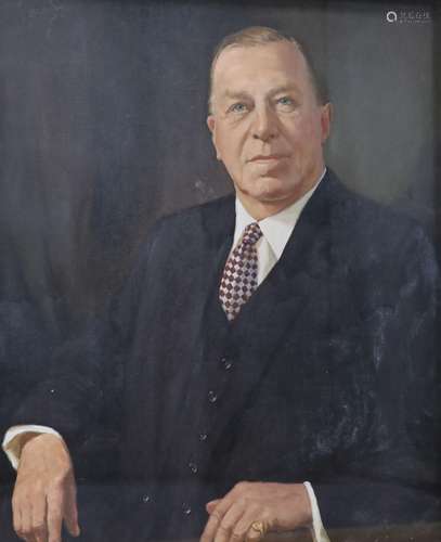 Howard Barron (1900-1991), oil on canvas, Portrait of a gent...