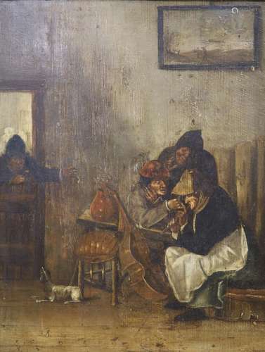 After Jan Steen (1626-1679), oil on wooden panel, Musicians ...