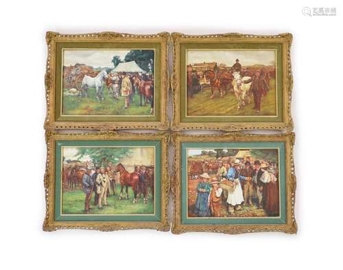 Leighton Maybury after Sir Alfred Munnings - a set of four p...