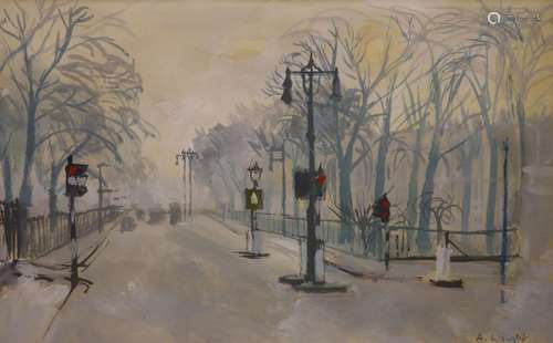 A.Wright, watercolour and gouache, Eaton Square, Belgravia, ...