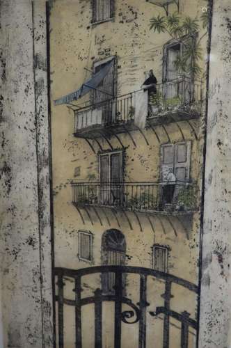 Richard Beer, lithograph, ‘Palermo’, signed, 27/70, 67 x 45c...