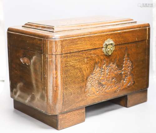 A Cantonese small camphor lined chest45cm