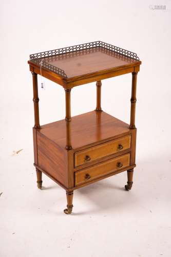 A two tier bedside table, width 42cm, depth 33cm, height 73c...