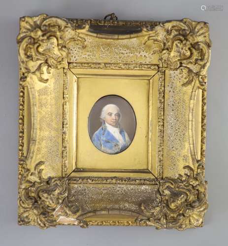 19th century English SchoolMiniature Portrait of the father ...