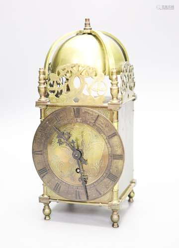 A Reproduction brass lantern clock27.5cm