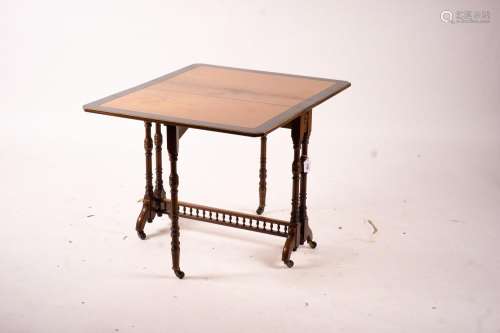 A late Victorian part ebonised walnut Sutherland table, widt...